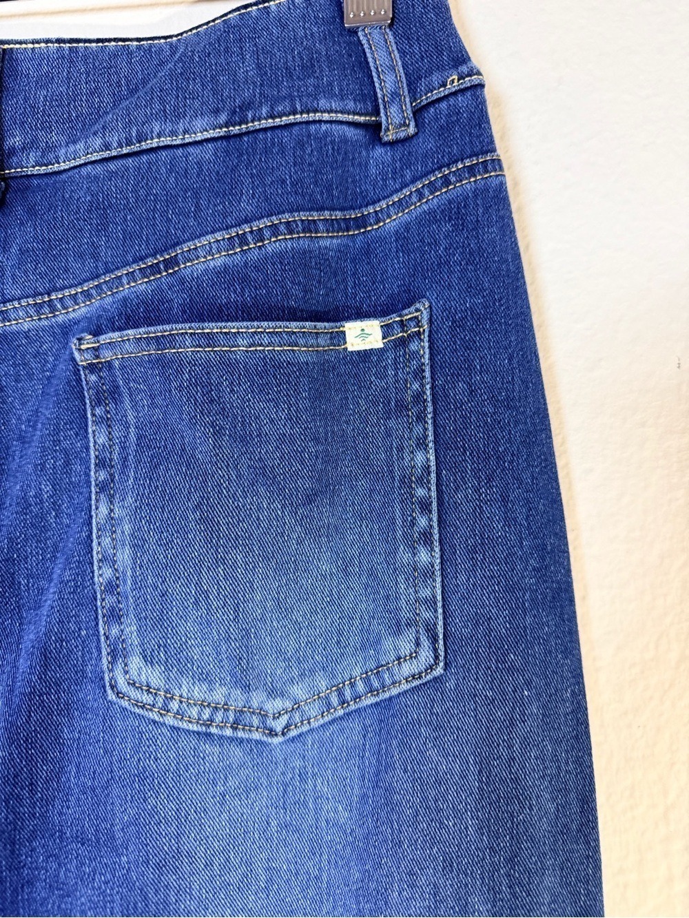 Halara Flex High Waisted Bodycon Denim Midi Skirt Pockets - Picture 8 of 9
